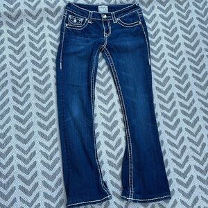 LA idol Y2K ladies western  7 boot cut Jean with bling pockets thick thread